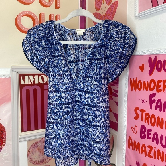 SHOSHANNA Printed Flutter Sleeve Top - Picture 4 of 8